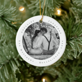 Ornamento De Cerâmica Primeiro Natal Casado Nova Data Estabelecida