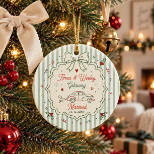 Ornamento De Cerâmica Primeiro Natal Casado Presente para Recém-Casados 