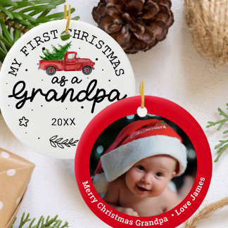 Ornamento De Cerâmica Primeiro Natal Como Avô