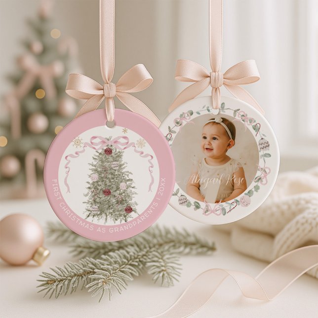Ornamento De Cerâmica Primeiro Natal como Avós (Criador carregado)