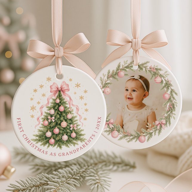 Ornamento De Cerâmica Primeiro Natal como Avós (Criador carregado)