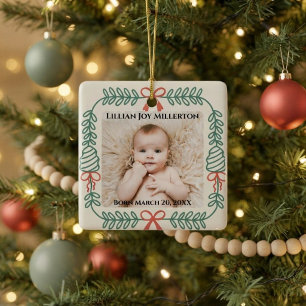 Ornamento De Cerâmica Primeiro Natal como Avós Coroa Foto