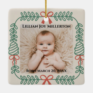Ornamento De Cerâmica Primeiro Natal como Avós Coroa Foto