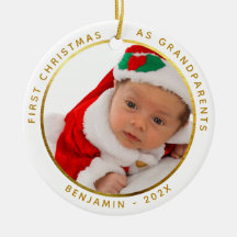 Primeiro Natal como Avós Foto de Bebê Dourada