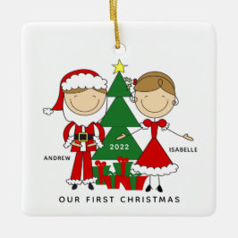 Ornamento De Cerâmica Primeiro Natal como Bola de Natal de Cerâmica Sr e