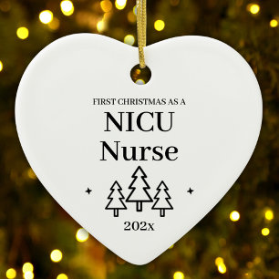 Ornamento De Cerâmica Primeiro Natal como Enfermeira de UTI Neonatal