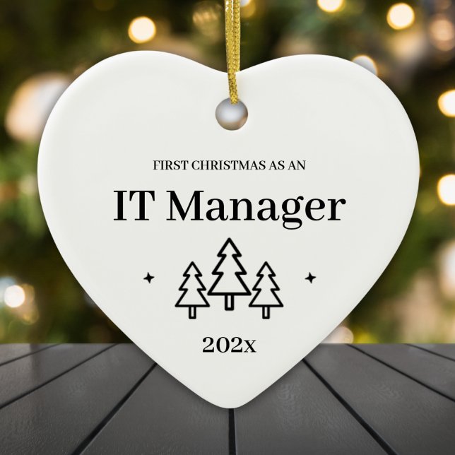 Ornamento De Cerâmica Primeiro Natal Como Gerente De TI 2024 (First Christmas As An IT Manager 2024 Ceramic Ornament
)