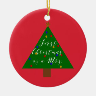 Ornamento De Cerâmica Primeiro Natal como Ornament Personalizado