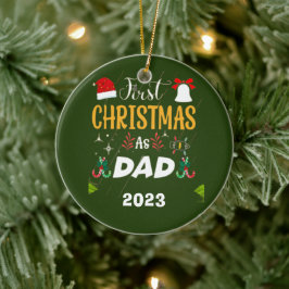Ornamento De Cerâmica Primeiro Natal como pai