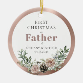 Ornamento De Cerâmica Primeiro Natal como Pai Presente de Foto