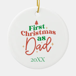 Ornamento De Cerâmica Primeiro Natal como Papai Novo Pai