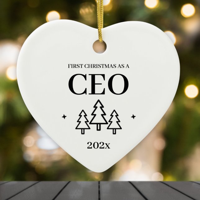 Ornamento De Cerâmica Primeiro Natal Como Presidente Empreendedor (First Christmas As CEO Entrepreneur Ceramic Ornament
)