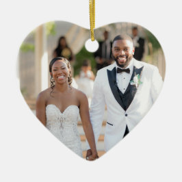 Ornamento De Cerâmica Primeiro Natal como Sr. e Sra. Wedding Foto