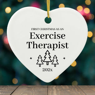 Ornamento De Cerâmica Primeiro Natal como Terapeuta de Exercícios