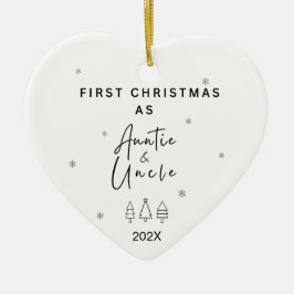 Ornamento De Cerâmica Primeiro Natal como tia e Tio Foto