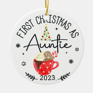 Ornamento De Cerâmica Primeiro Natal Como Tia Foto
