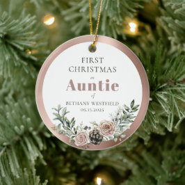 Ornamento De Cerâmica Primeiro Natal como Tia Presente de Foto