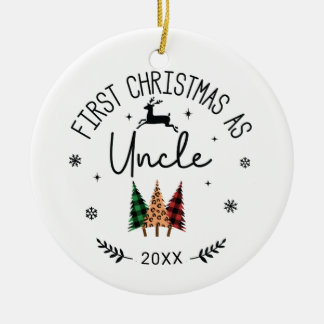 Ornamento De Cerâmica Primeiro Natal Como Tio Foto