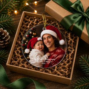 Ornamento De Cerâmica Primeiro Natal como Tio Presente de Foto