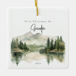 Ornamento De Cerâmica Primeiro Natal Como Vovô Feriado