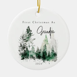 Ornamento De Cerâmica Primeiro Natal Como Vovô Feriado