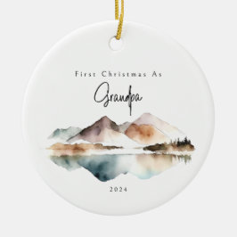 Ornamento De Cerâmica Primeiro Natal Como Vovô Feriado