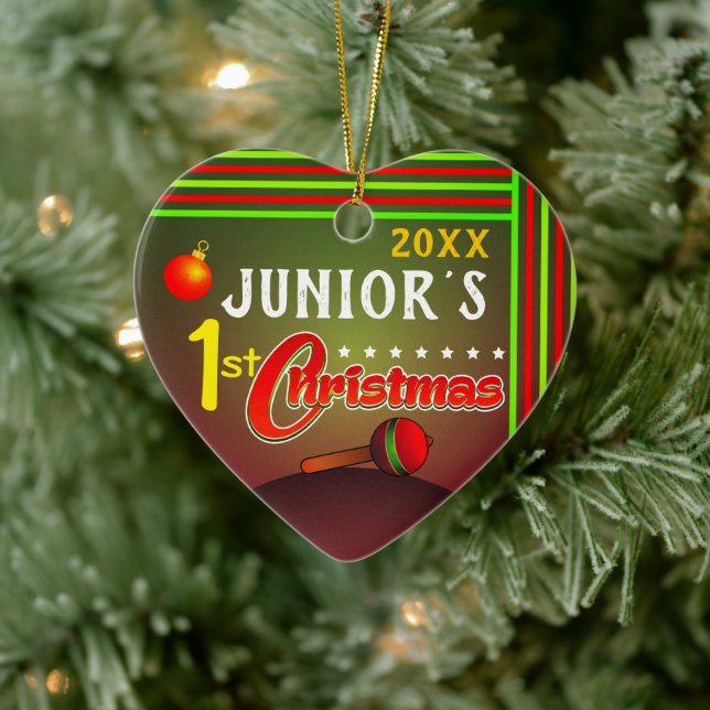 Ornamento De Cerâmica Primeiro Natal de 1rua do bebê (Árvore)