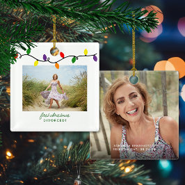 Ornamento De Cerâmica Primeiro Natal Divorciado Luzes de Natal Coloridas