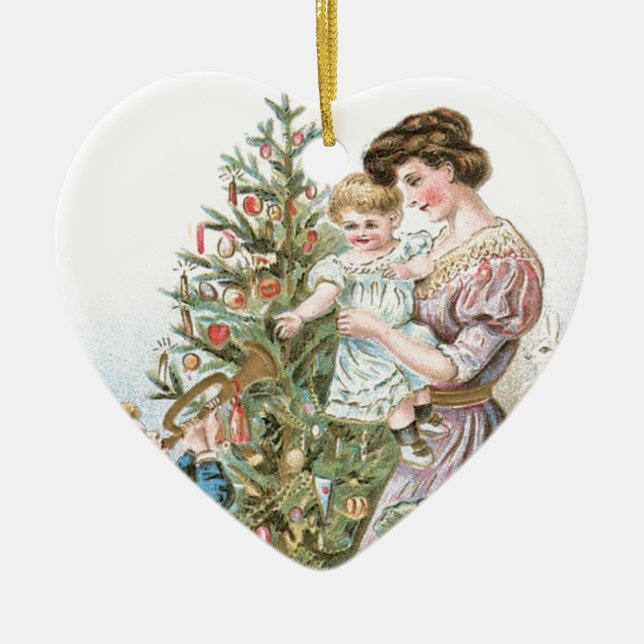 Ornamento De Cerâmica Primeiro Natal do Bebê (Frente)