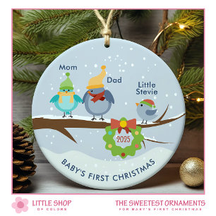 Ornamento De Cerâmica Primeiro Natal do Bebê Foto Personalizável