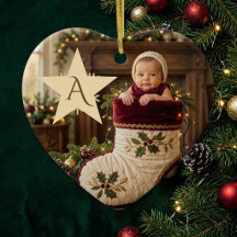 Primeiro Natal do Bebê Monograma Foto Caprichosa 
