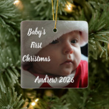 Primeiro Natal do bebê personalizado com foto e no