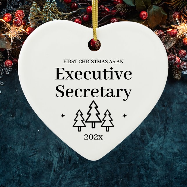 Ornamento De Cerâmica Primeiro Natal do Secretário Executivo (Executive Secretary First Christmas Ceramic Ornament
)