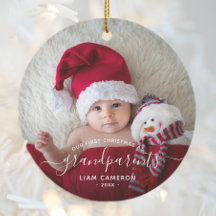 Primeiro Natal dos Avós Foto com Letra Branca