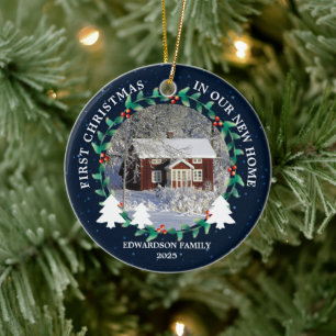 Ornamento De Cerâmica Primeiro Natal em foto da casa da nossa nova Casa