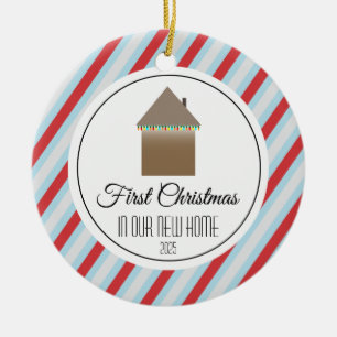 Ornamento De Cerâmica Primeiro Natal em nossa casa nova