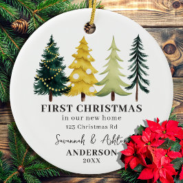 Ornamento De Cerâmica Primeiro Natal em nossa nova casa