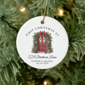 Ornamento De Cerâmica Primeiro Natal em Nossa Nova Casa