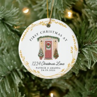 Ornamento De Cerâmica Primeiro Natal em Nossa Nova Casa
