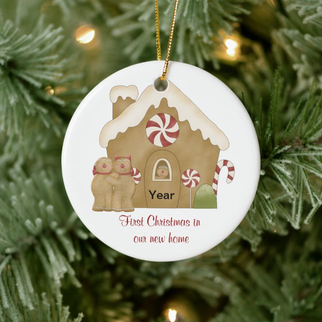 Ornamento De Cerâmica Primeiro Natal em nossa Nova Casa (Árvore)