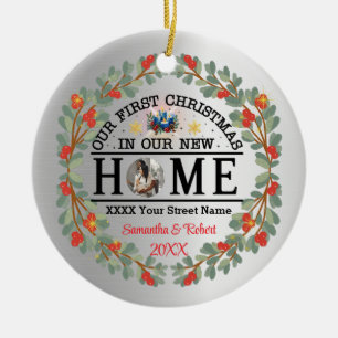 Ornamento De Cerâmica Primeiro Natal em Nossa Nova Casa