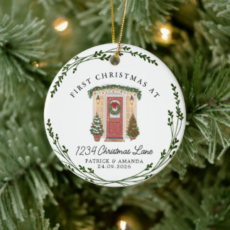 Ornamento De Cerâmica Primeiro Natal em Nossa Nova Casa