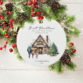 Ornamento De Cerâmica Primeiro Natal Em Nossa Nova Casa | 1 Família Infa