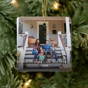 Ornamento De Cerâmica Primeiro Natal em Nossa Nova Família
