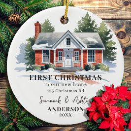 Ornamento De Cerâmica Primeiro Natal em Nosso Novo Natal