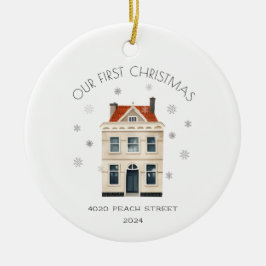 Ornamento De Cerâmica Primeiro Natal Em Nova Casa