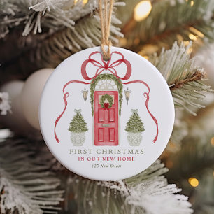 Ornamento De Cerâmica Primeiro Natal em Nova Casa