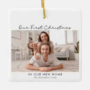 Ornamento De Cerâmica Primeiro Natal em Nova Casa 2 Foto