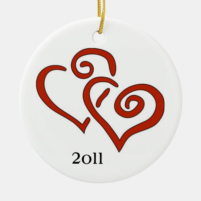 Ornamento De Cerâmica Primeiro Natal junto 2011 (Frente)
