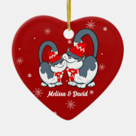 Ornamento De Cerâmica Primeiro Natal Juntos.Enfeites de natal Personaliz